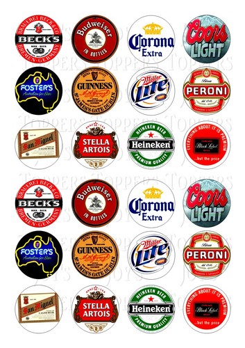 Beer labels sheet topper - 24,