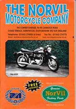 NORTON MOTORCYCLES. NORVIL MOTORCYCLE COMPANY 2001 SPARES CATALOGUE