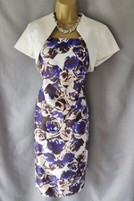 Size 10 LK Bennett  Ivory, Blue & Beige Floral Dress & Debut Bolero Wedding