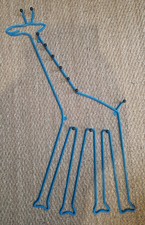 Vintage IKEA  SPRALLIG Children's Blue Giraffe Metal Coat Rack/Hooks