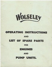 WOLSELEY WD / WLB ENGINES & PUMP UNITS 1968 OPERATOR HANDBOOK & PARTS LIST