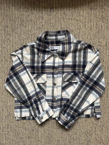 Zara blue white beige plaid - zara,
