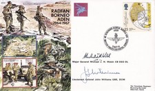 AC78c Radfan Borneo Aden cover Signed Major Gen  M J H Walsh, Lt Col J Williams.