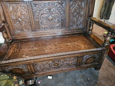 Oak hall vintage bench - vintage, monks