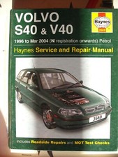 HAYNES WORKSHOP MANUAL VOLVO S40 V40 96-04 PETROL TURBO 3569 GDi ESTATE T4 V 40