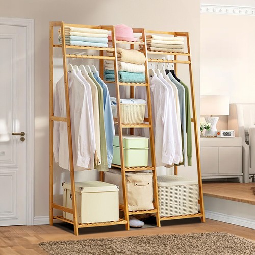 Large wooden clothes rail rack - large,
