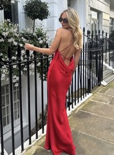 Nadine merabi Red Silk Cowl Abigail Dress Size Small /8