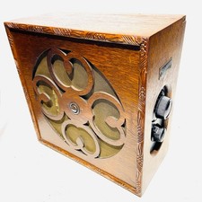 Early Silvertone Radio, Oak Cabinet, 2 valves, c1920’s - Very Clean & Complete