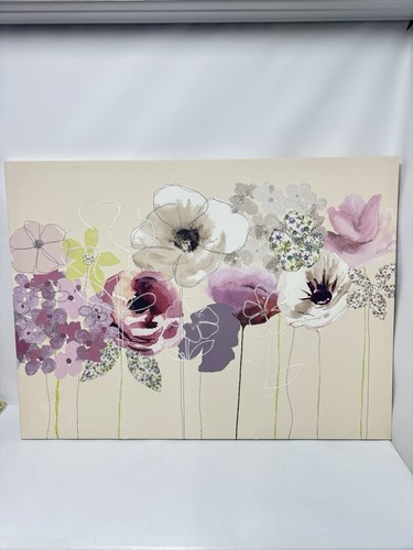 Large floral canvas wall art - large,