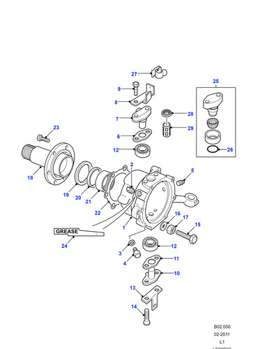 Land rover stub axle seal - stub,