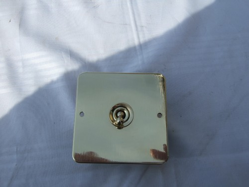 Vintage brass light switch - switch,