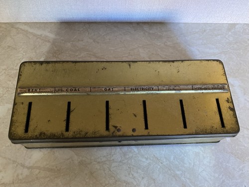 Vintage metal thrift money - metal,