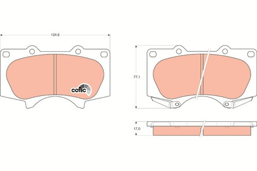 Brake pad set disc - pad, for