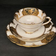 Tuscan China gold Bird of Paradise trio of cup saucer and tea plate