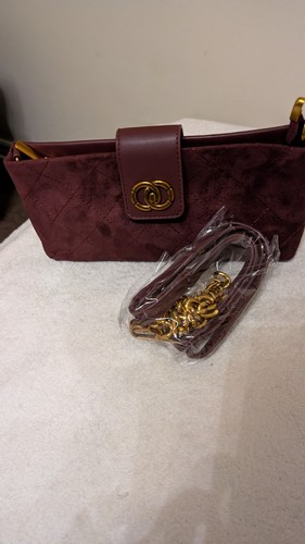 Burgundy suede rectangle - suede,