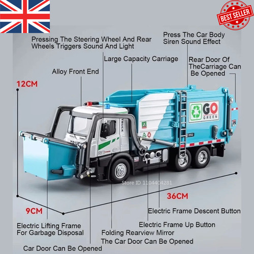 Diecast garbage truck - 1:18,