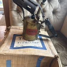 Vintage Brass Taymax paraffin Blow Torch Blow Lamp with instructions 
