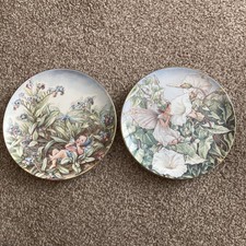 FLOWER FAIRIES PLATES x 2 Cicely Mary Barker - BORDER FINE BONE CHINA Fairy