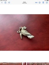 BEAUTIFUL GOLD TONE  BIRD WITH FAUX PEAL 