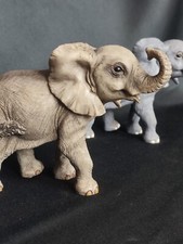 Pair 2 X Resin Elephants from