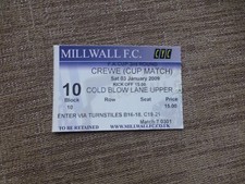 Millwall v Crewe  FA Cup 3rd