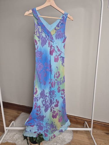 Vintage tuzzi blue floral midi - floral,