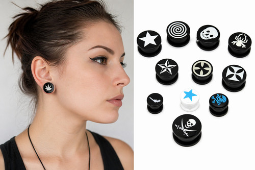 Flesh tunnel plug screw - flesh,