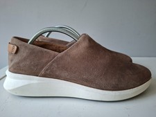 Clarks Women's Un Rio Rise Loafer Pebble Brown Suede Slip On UK 4.5 D Wide Fit