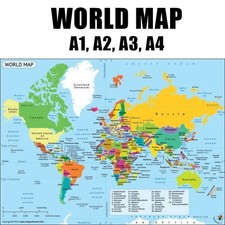 LARGE MAP OF THE WORLD POSTER