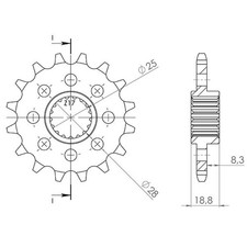 SPROCKET R STEEL P520 D17