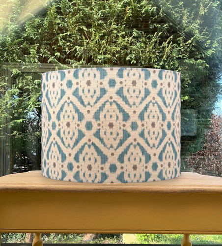 Teal ikat lampshade ceiling - ikat,