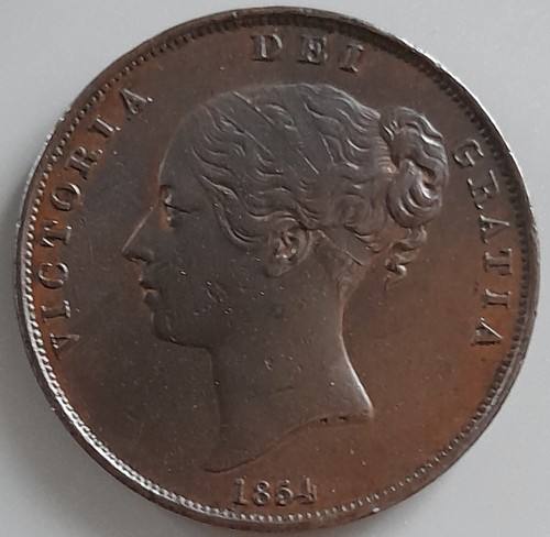 1854 victorian one penny - 1854,