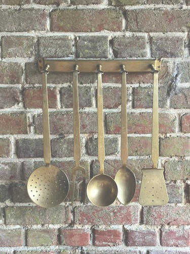 Vintage french brass utensil - brass,