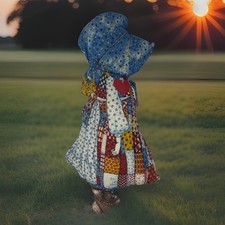 FINISHED Vintage 1970s Holly Hobby 18" Fabric Panel Pillow Cut N Sew Plush Doll