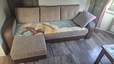 Corner Sofa Bed with Storage 3-Seater brown good condition 