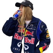 Red Bull Racing F1 Black Jacket – Casual Sportswear, Spring/Autumn Style
