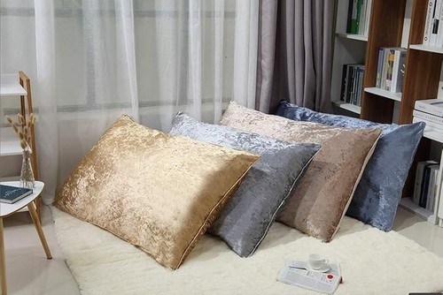 Crushed velvet cushion covers - cushion,