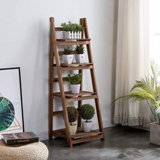 Industrial Wooden Ladder Shelf