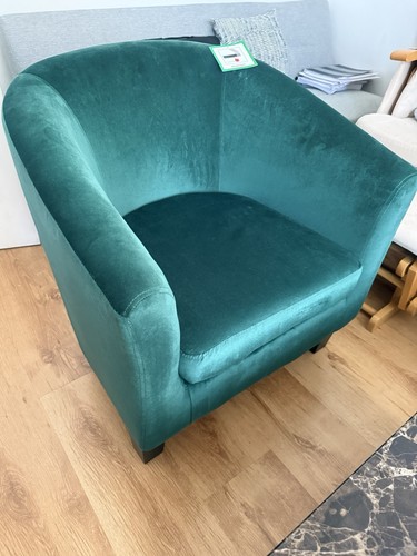 Green velvet tub accent chair - tub,