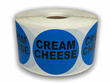 Cream Cheese Labels 2" Round Food Packaging Stickers Peel & Stick 2 RLS 500 EA