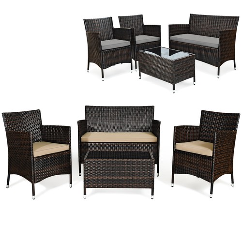 Patio 4pcs wicker furniture - 4pcs,