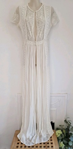 Zara ivory chiffon maxi kimono - chiffon,