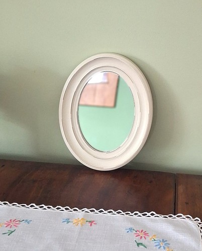 Small wall mirror - mirror, cream