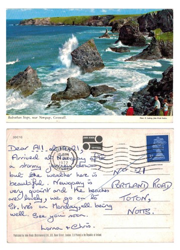 Postcard bedruthan steps - -,