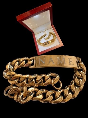Gold engraved bracelet - gold,