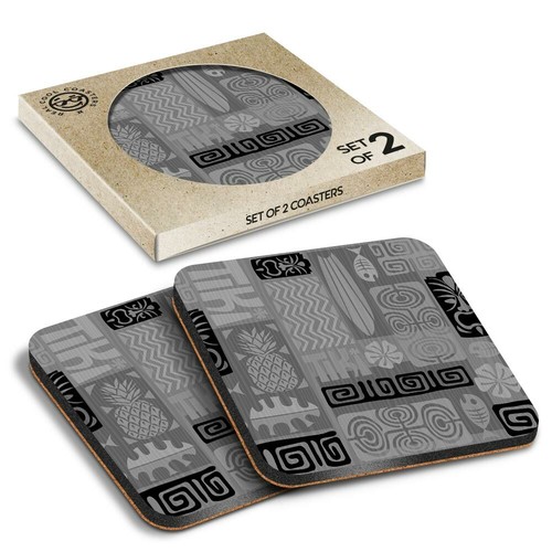 Boxed square coasters bw - square,