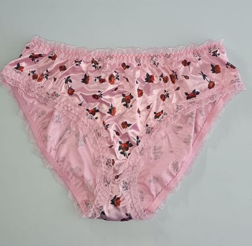 Pink satin knickers - knickers, red
