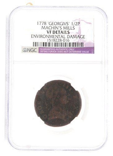 1778 georgivs halfpenny - "georgivs",