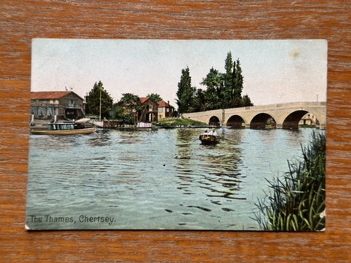 Antique kromo chertsey - antique, river