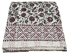 Indian Kantha Quilt Bedspread